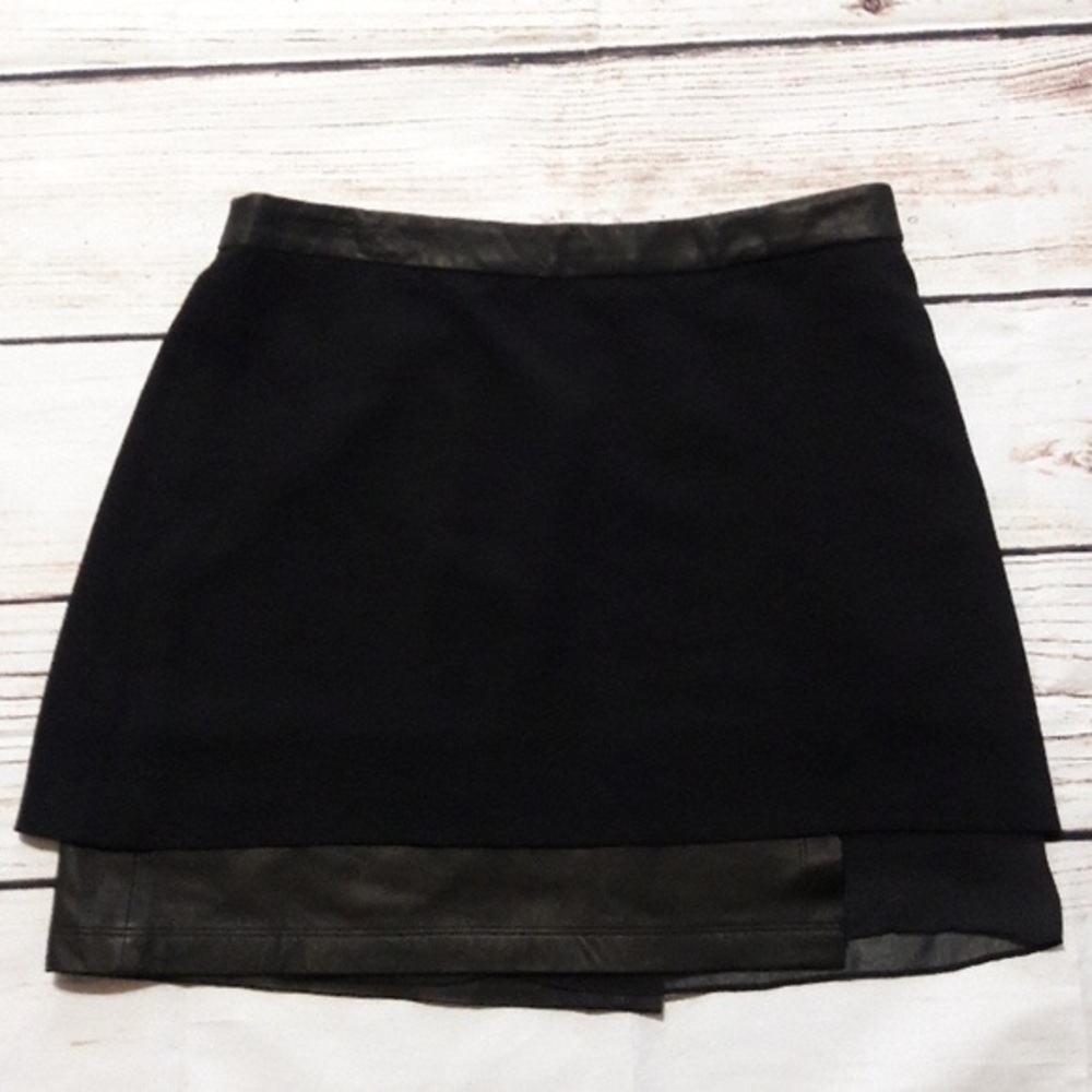 Alice & Olivia mini skirt with leather trim